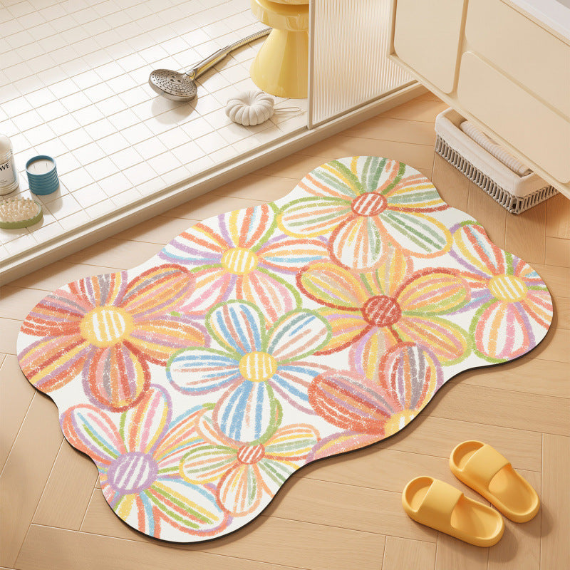 Floral-Themed Soft Bath Mat | Kelmera
