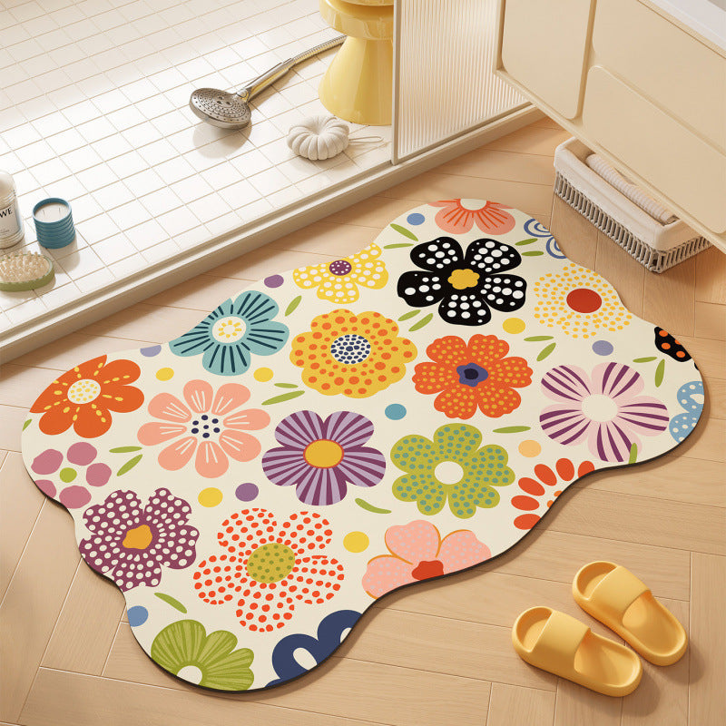 Floral-Themed Soft Bath Mat | Kelmera
