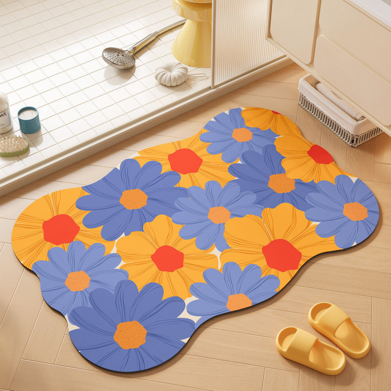Floral-Themed Soft Bath Mat | Kelmera