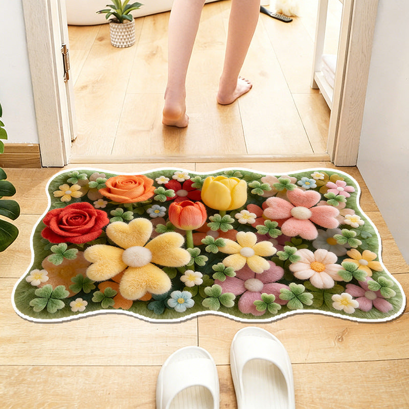 Floral-Themed Waterproof Area Rug | Kelmera