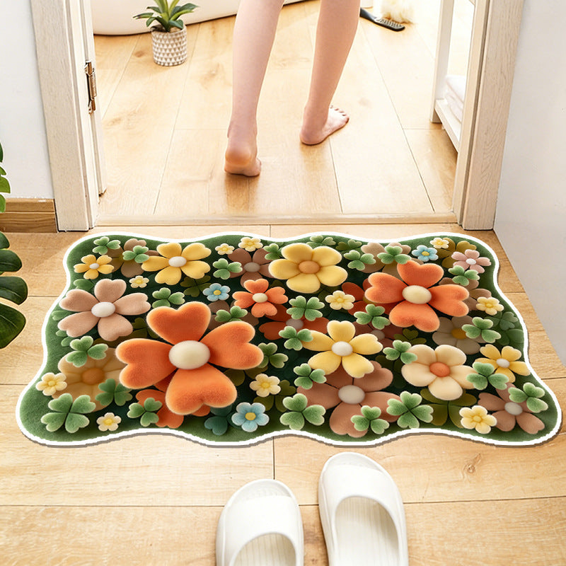 Floral-Themed Waterproof Area Rug | Kelmera