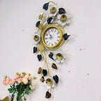 Floral Wall Clock Art with Elegant Metal Frame | Kelmera