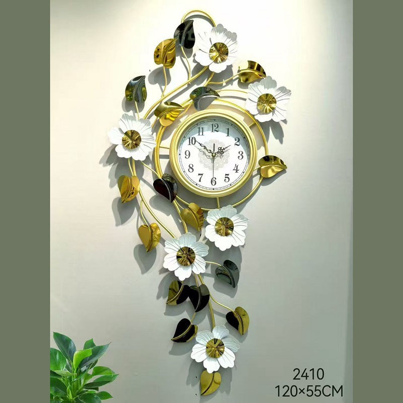 Floral Wall Clock Art with Elegant Metal Frame | Kelmera
