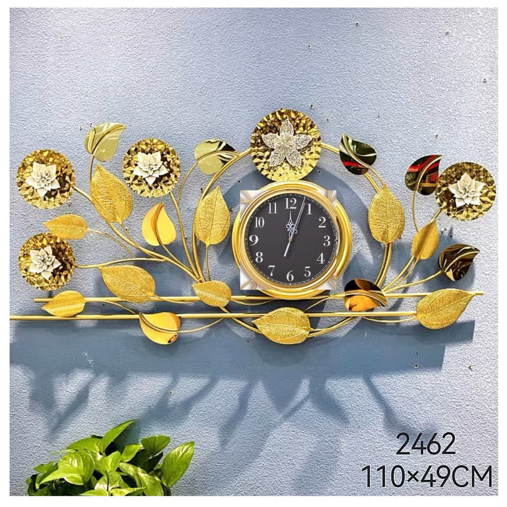 Floral Wall Clock with Decorative Leaf Design | Kelmera