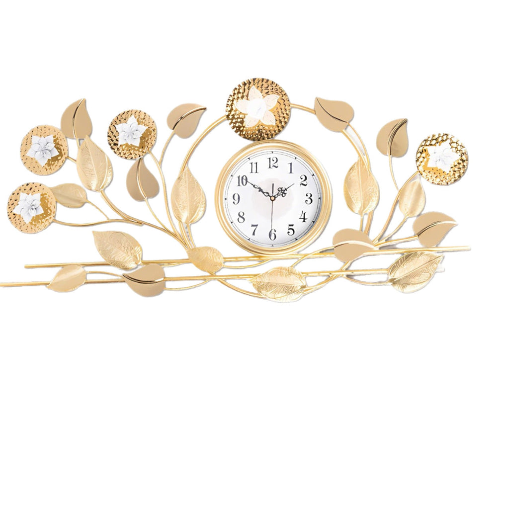 Floral Wall Clock with Decorative Leaf Design | Kelmera