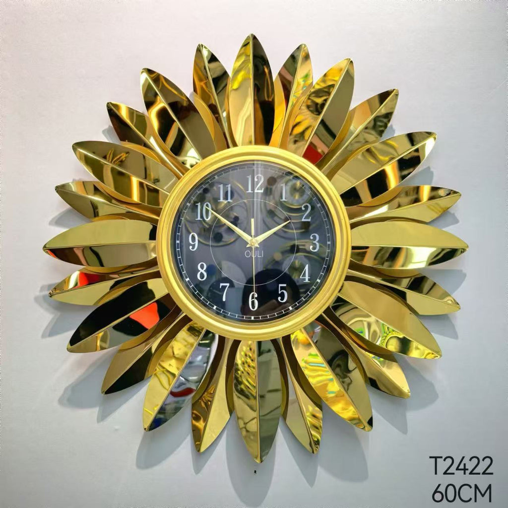 Floral Wall Clock with Leaf Design | Kelmera