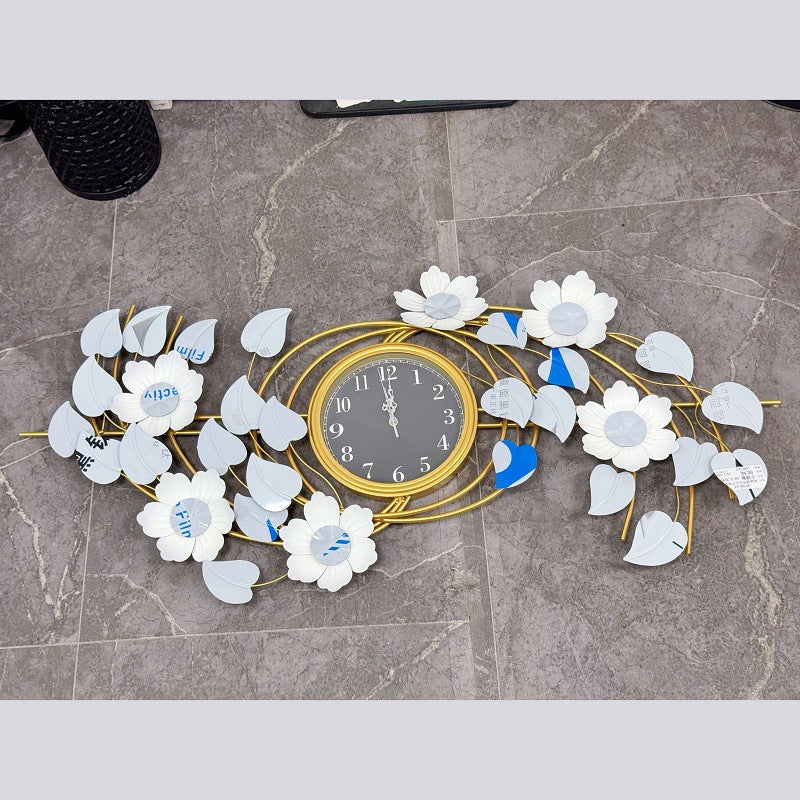 Floral Wall Clock with Leaf Design | Kelmera