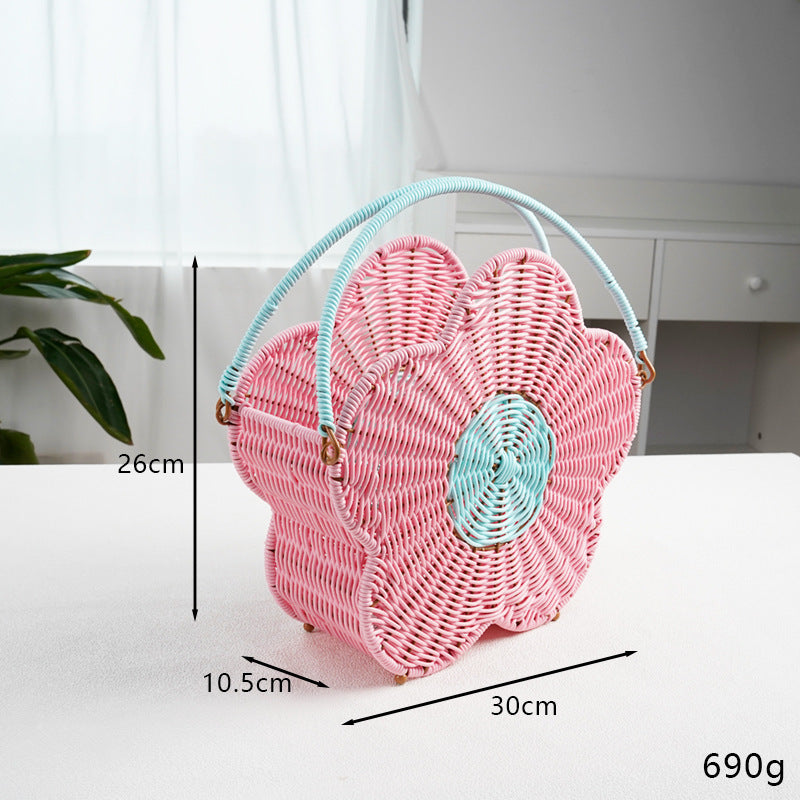 Flower-Shaped Decorative Woven Storage Basket | Kelmera