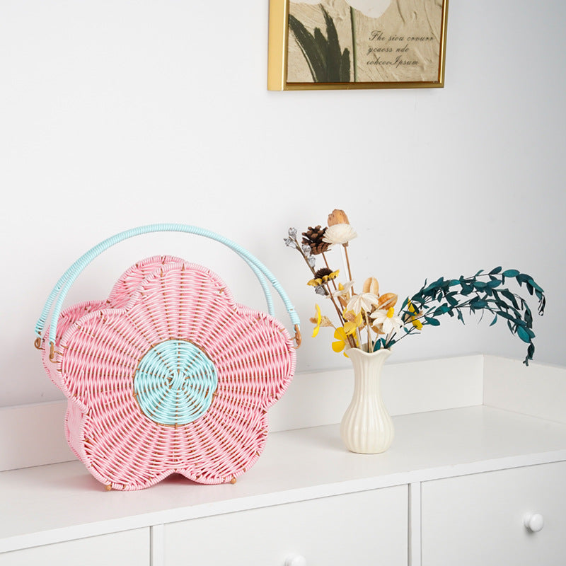 Flower-Shaped Decorative Woven Storage Basket | Kelmera