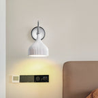 Fluted Drop-Shaped Ceramic Wall Lamp with Chrome Backplate | Kelmera