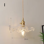 Fluted Glass Pendant Lamp with Vintage Brass Socket | Kelmera