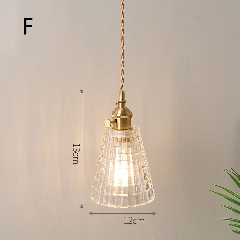 Fluted Glass Pendant Lamp with Vintage Brass Socket | Kelmera