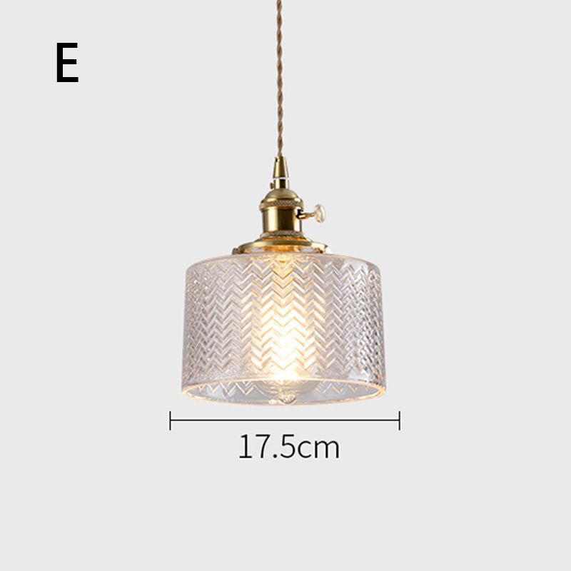 Fluted Glass Pendant Lamp with Vintage Brass Socket | Kelmera