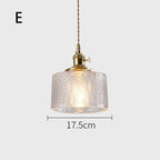 Fluted Glass Pendant Lamp with Vintage Brass Socket | Kelmera