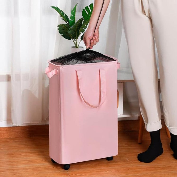Foldable Laundry Basket with Wheels and Practical Lid | Kelmera