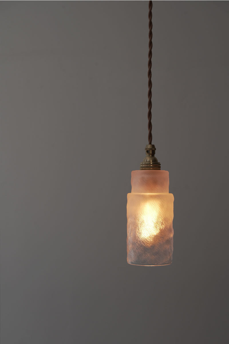 Frosted Textured Glass Cylinder Pendant Light | Kelmera