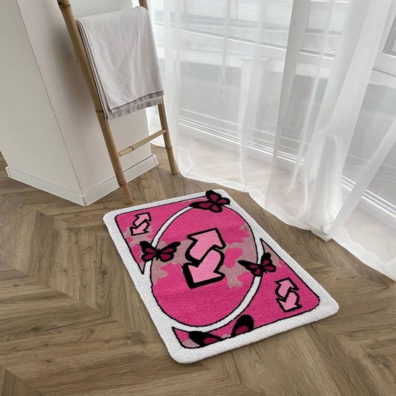 Fun and Whimsical Money-Themed Decorative Floor Mat | Kelmera