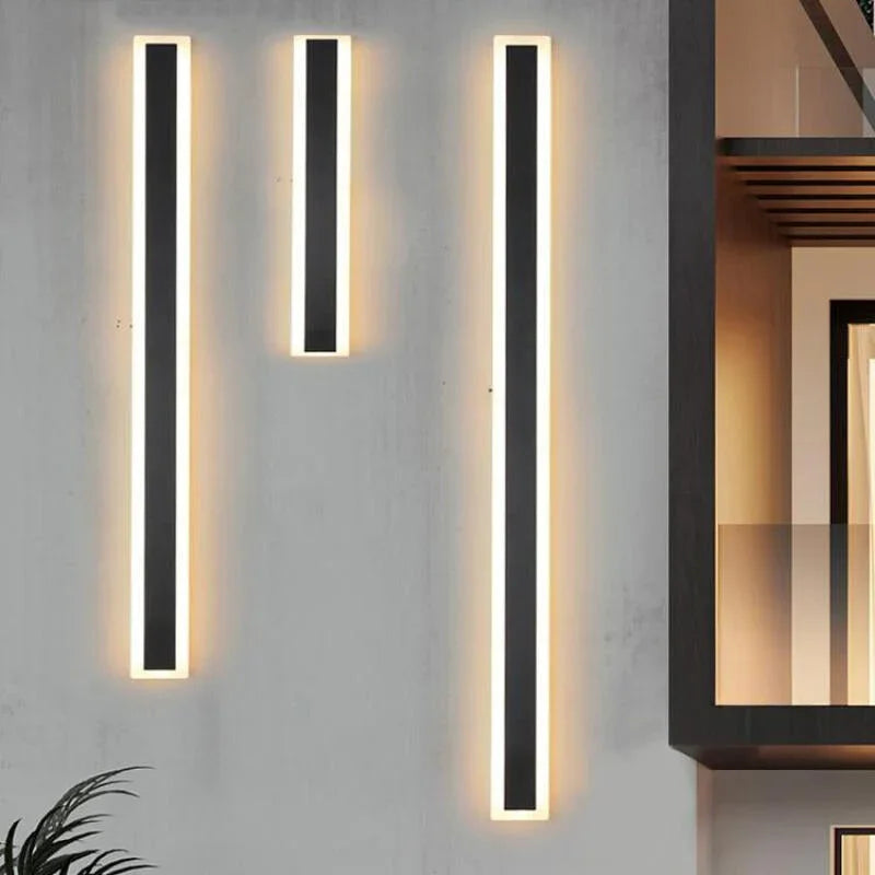 Galvessa Linear Metal Outdoor Wall Light