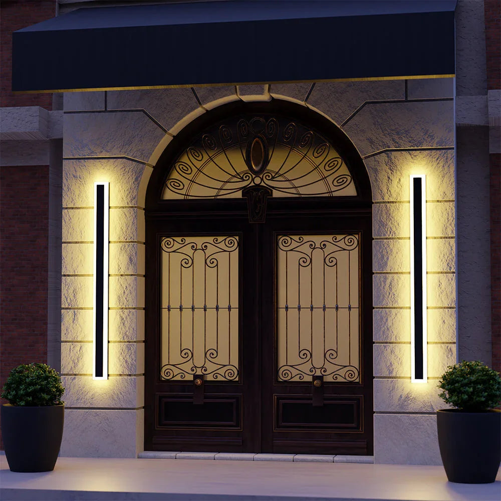Galvessa Linear Metal Outdoor Wall Light