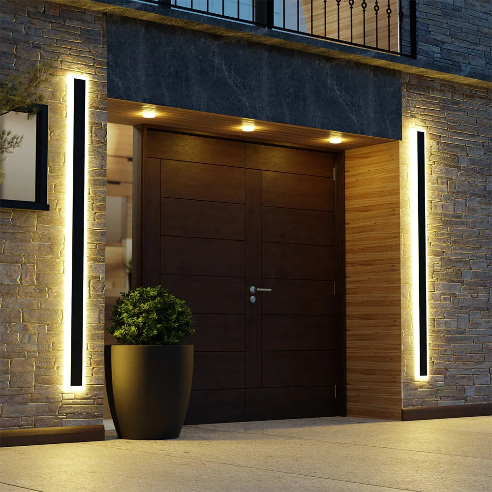 Galvessa Linear Metal Outdoor Wall Light