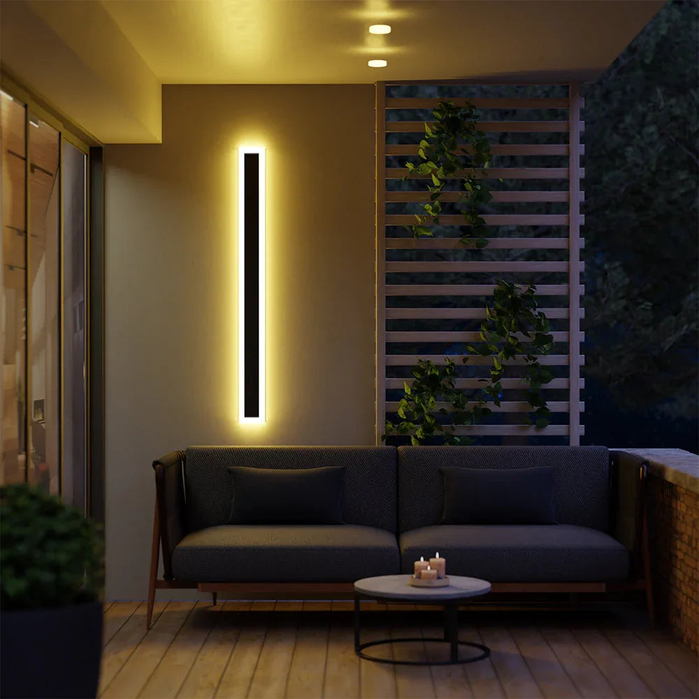 Galvessa Linear Metal Outdoor Wall Light