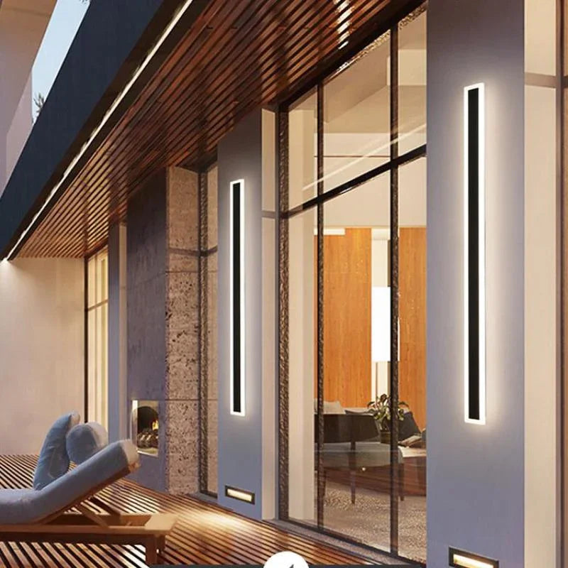 Galvessa Linear Metal Outdoor Wall Light