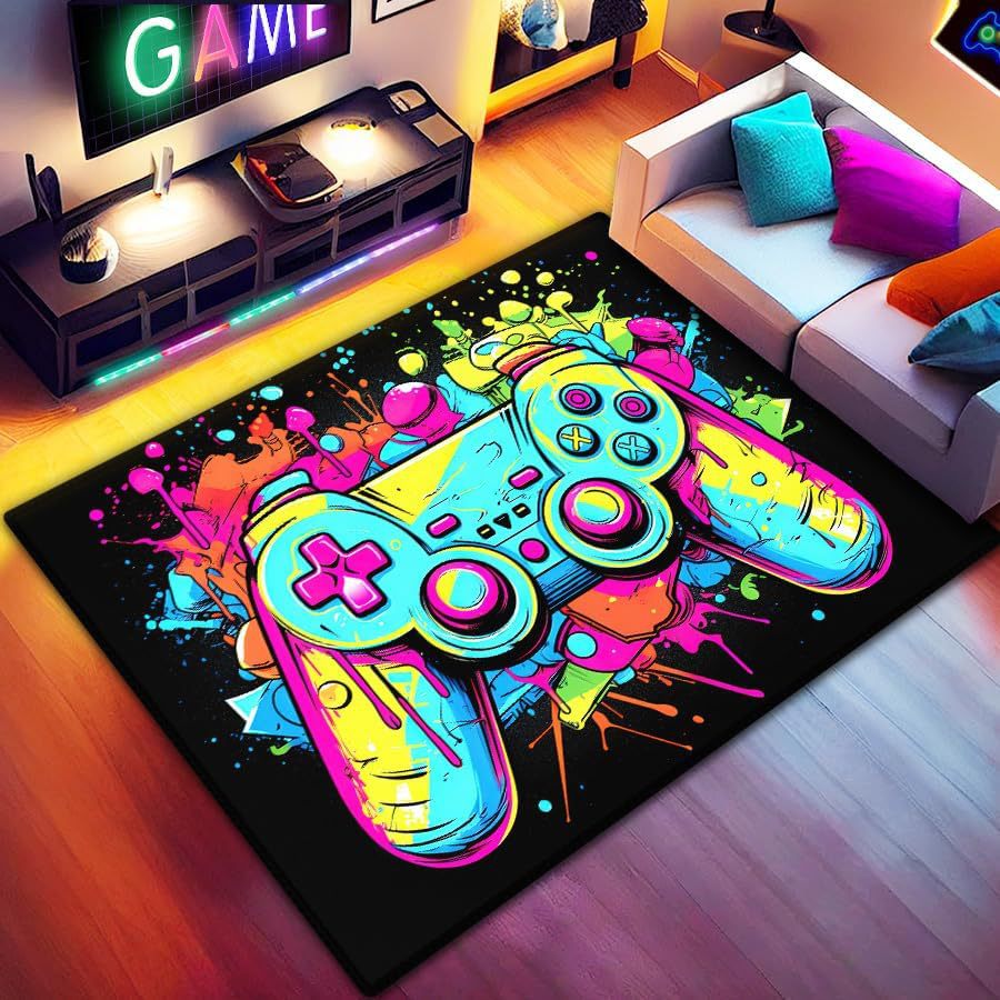 Gaming Controller-Themed Area Rug | Kelmera