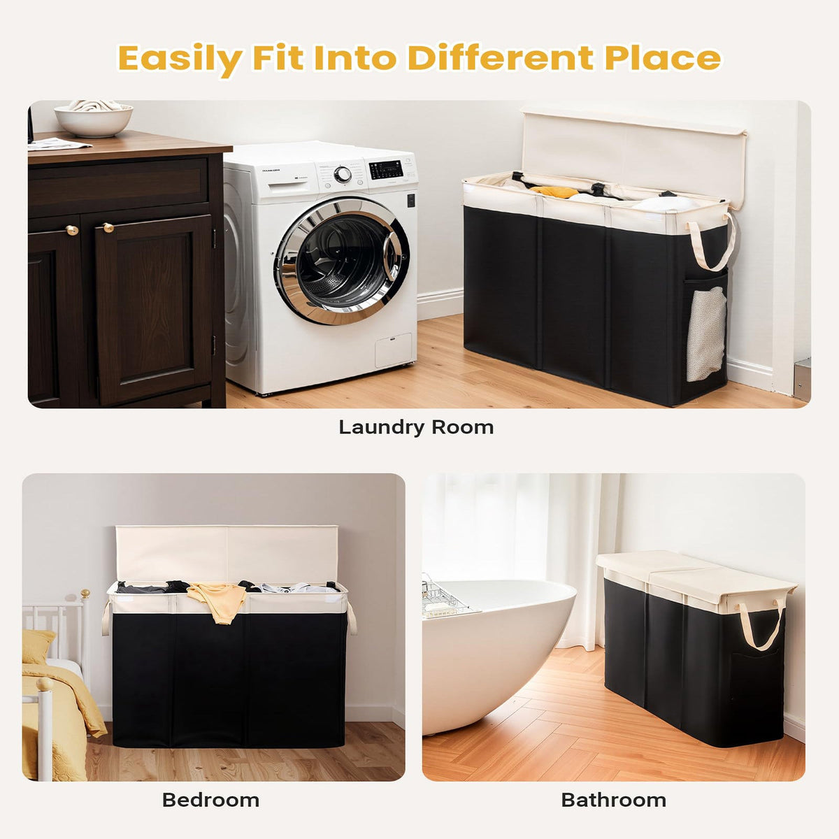 Generous Laundry Container with Removable Inner Pockets | Kelmera