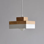 Geometric Layered Wooden Pendant Light | Kelmera