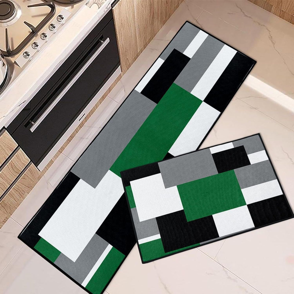 Geometric Patterned Kitchen Runner Mat | Kelmera