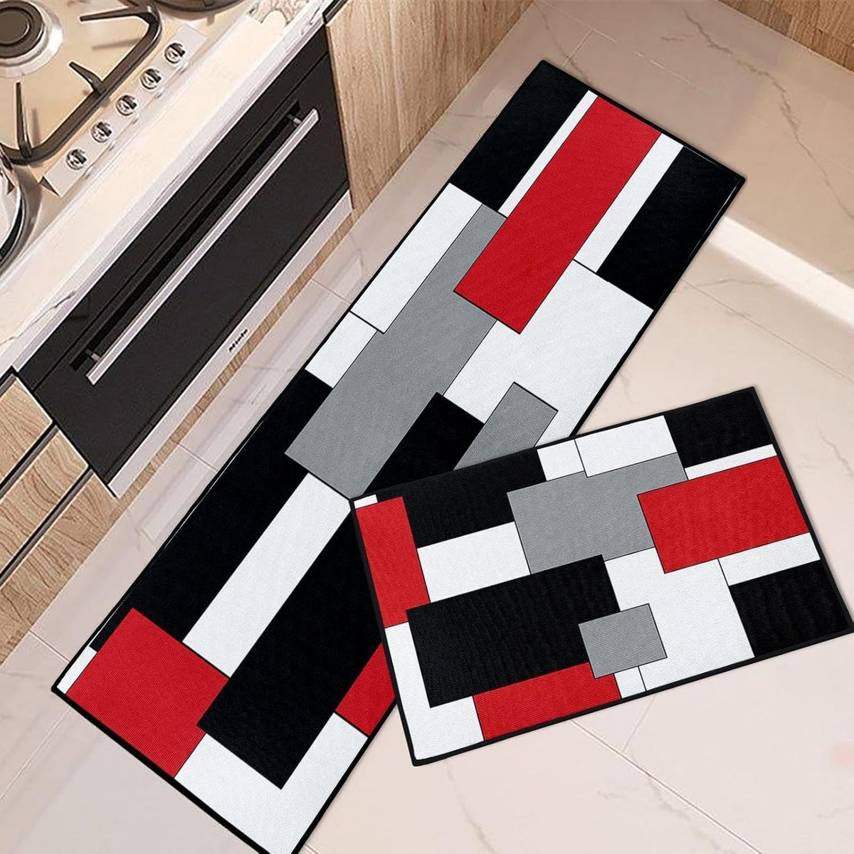 Geometric Patterned Kitchen Runner Mat | Kelmera