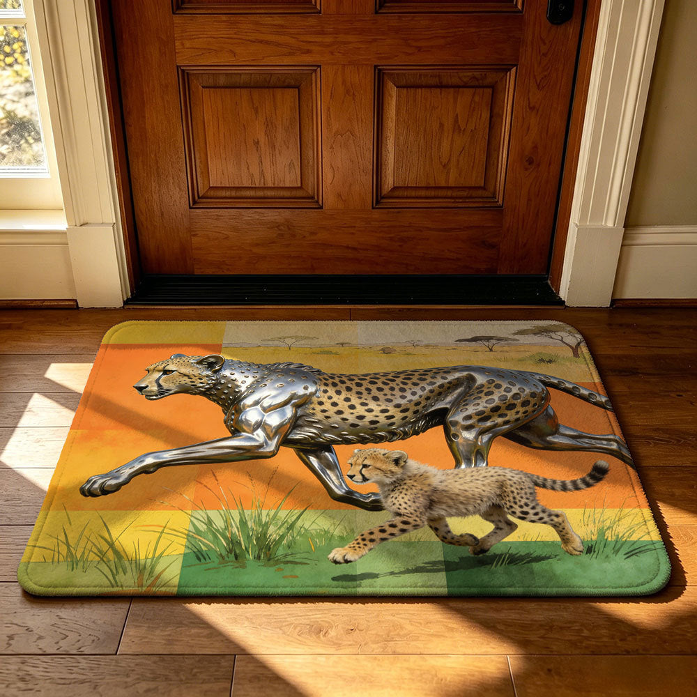 Geometric Technology-Themed Area Mat | Kelmera