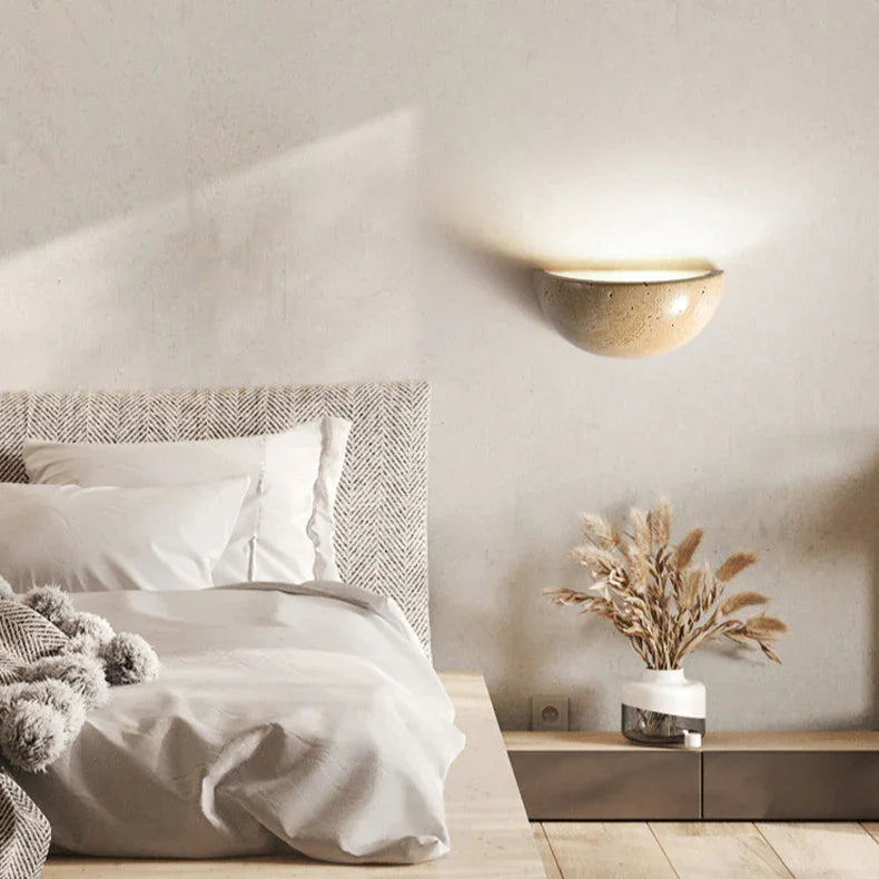 Glenheath Travertine Wall Lamp