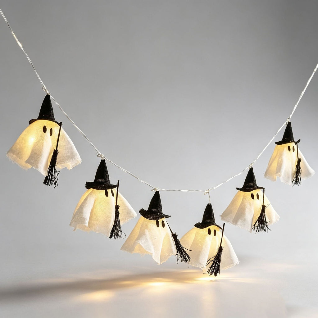 Halloween Ghost Witch LED String Lights Garland | Kelmera