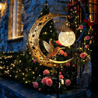 Halloween Half Moon Cat Solar Garden Lantern | Kelmera