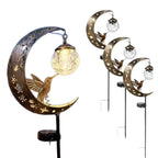 Halloween Half Moon Cat Solar Garden Lantern | Kelmera