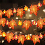 Halloween LED Pumpkin Lantern and Maple Leaf Decorative Fairy Lights | Kelmera