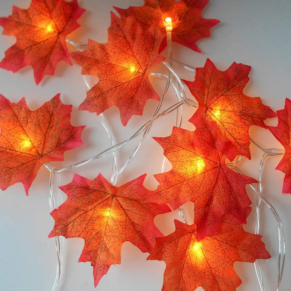 Halloween LED Pumpkin Lantern and Maple Leaf Decorative Fairy Lights | Kelmera