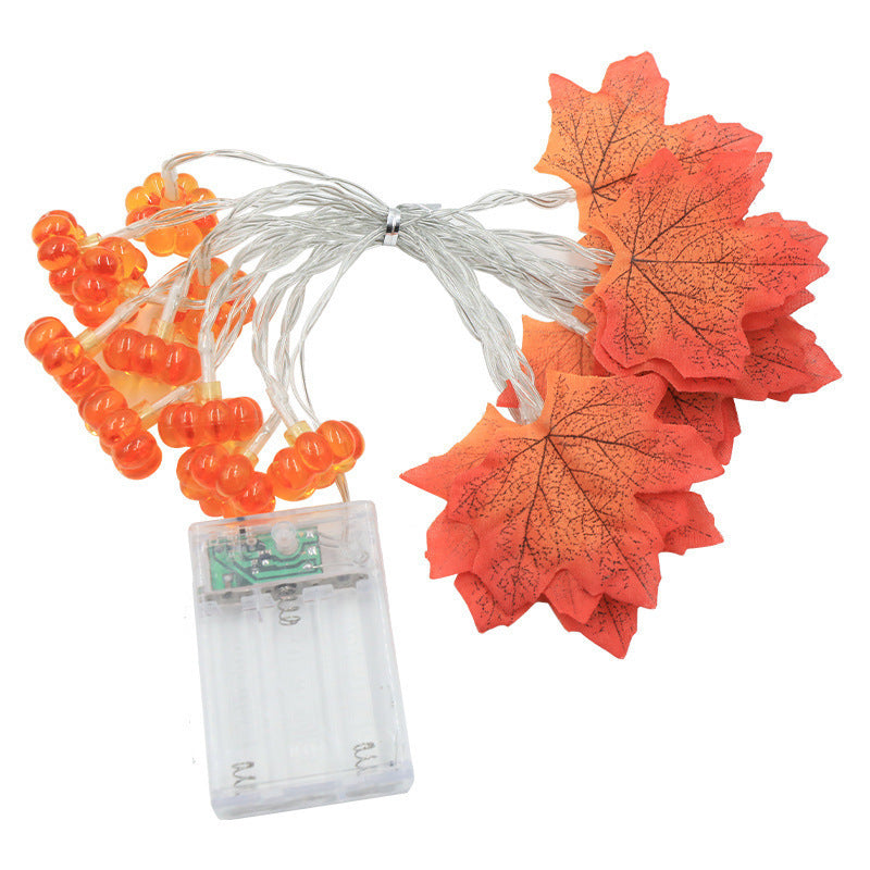 Halloween LED Pumpkin Lantern and Maple Leaf Decorative Fairy Lights | Kelmera