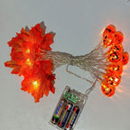 Halloween LED Pumpkin Lantern and Maple Leaf Decorative Fairy Lights | Kelmera