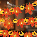 Halloween LED Pumpkin Lantern and Maple Leaf Decorative Fairy Lights | Kelmera