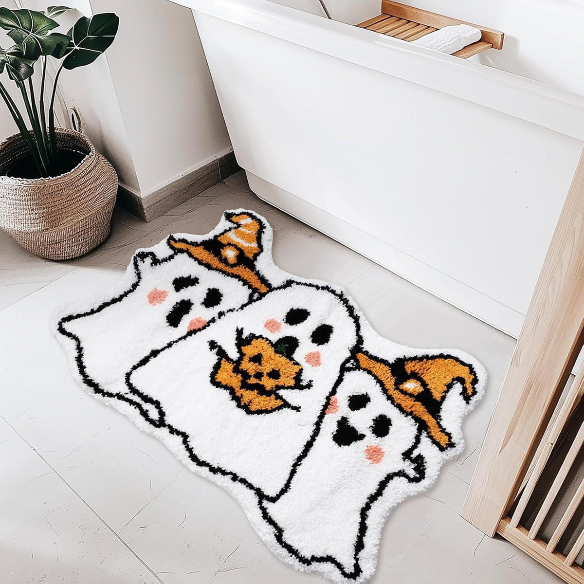 Halloween-Themed Ghost Bath Mat | Kelmera