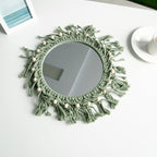 Hand-Knotted Mirror with Macrame Border | Kelmera
