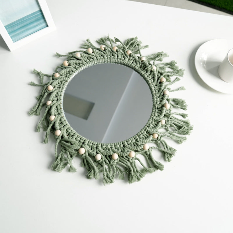 Hand-Knotted Mirror with Macrame Border | Kelmera