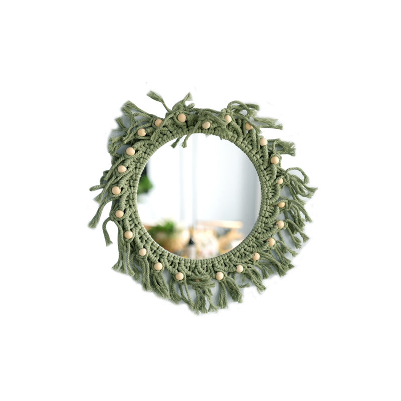 Hand-Knotted Mirror with Macrame Border | Kelmera