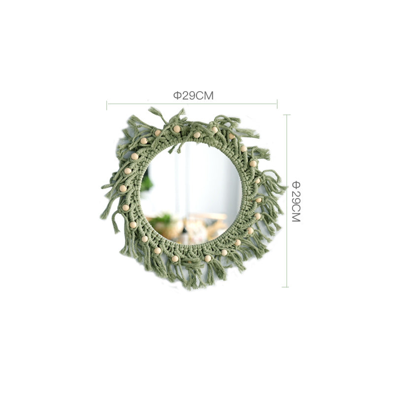 Hand-Knotted Mirror with Macrame Border | Kelmera