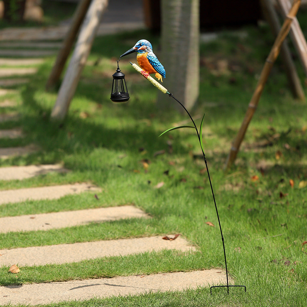 Hand-Painted Kingfisher Garden Lantern Stake | Kelmera