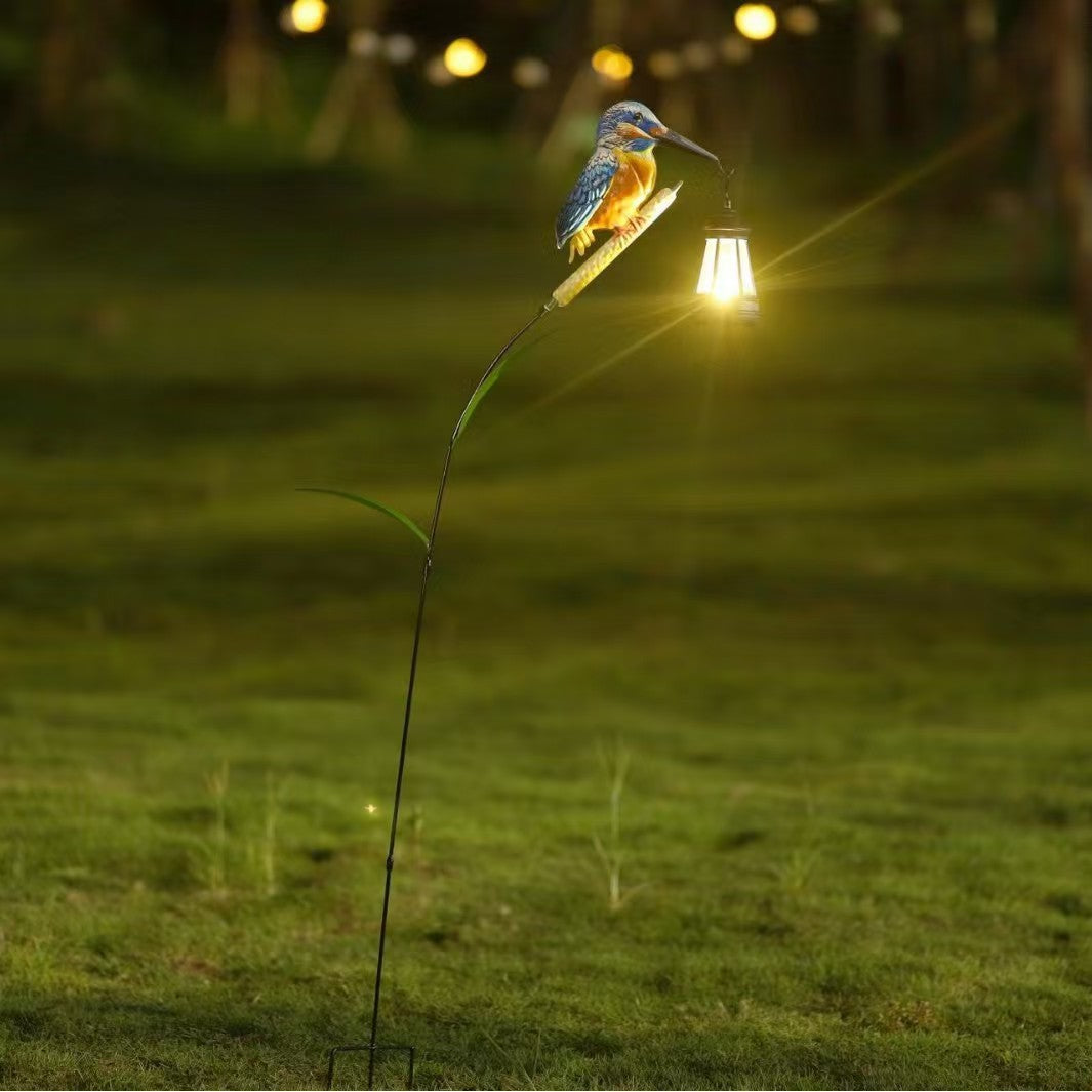 Hand-Painted Kingfisher Garden Lantern Stake | Kelmera