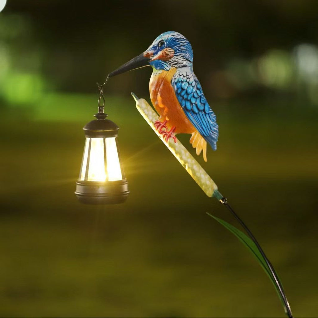 Hand-Painted Kingfisher Garden Lantern Stake | Kelmera