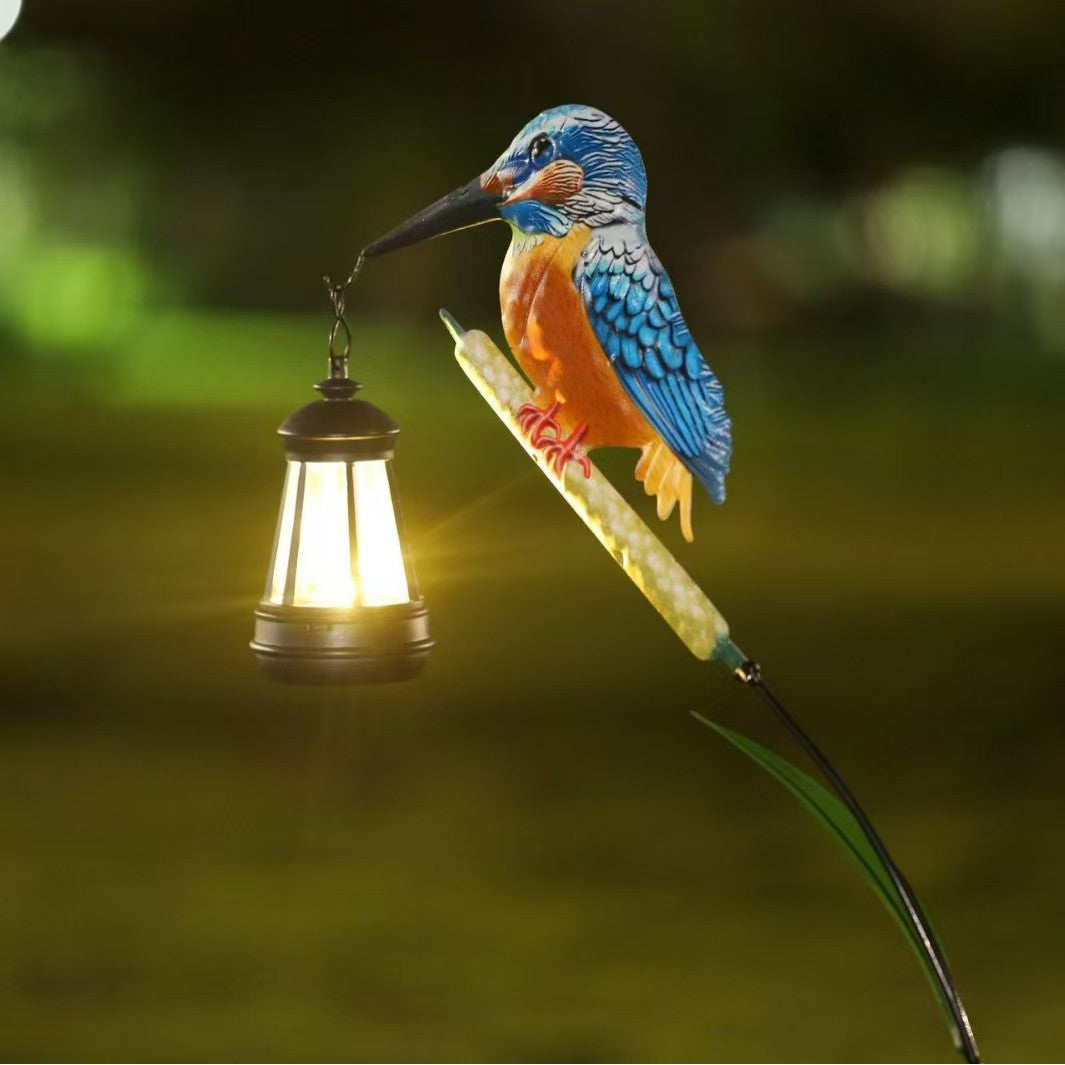 Hand-Painted Kingfisher Garden Lantern Stake | Kelmera